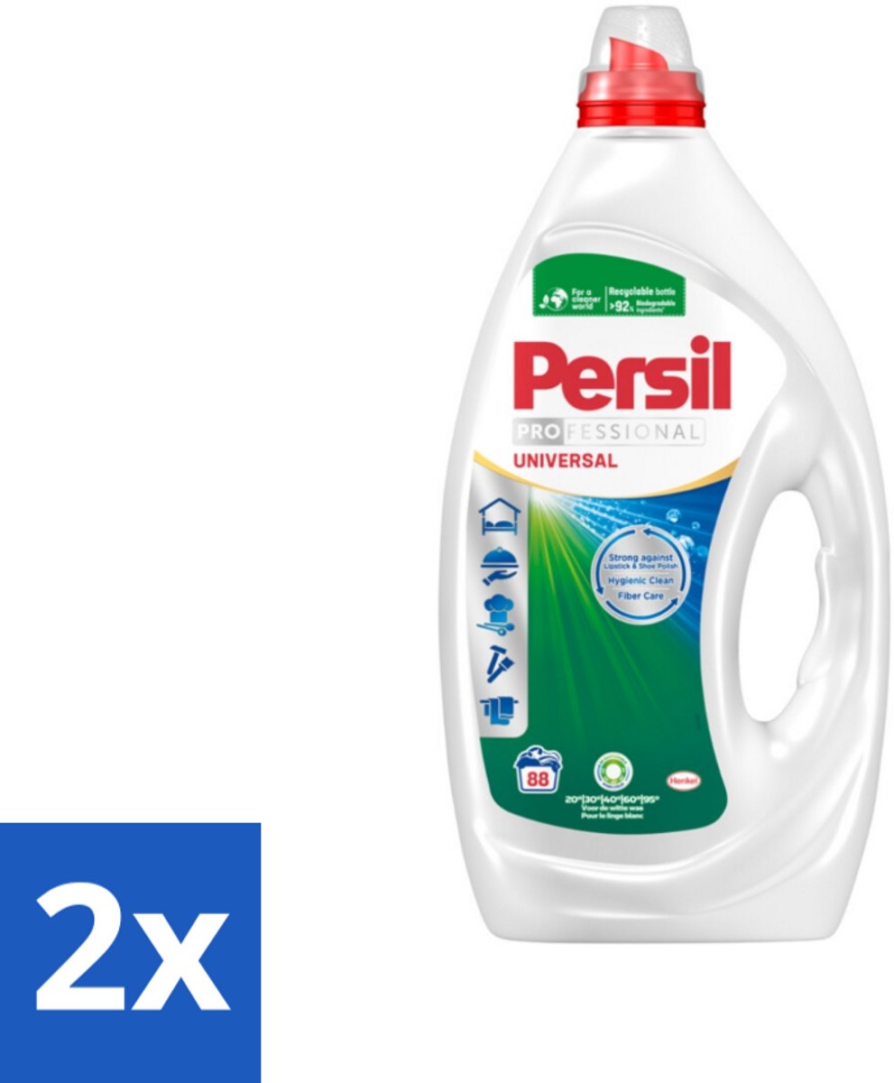 2 x Persil Professional - Universal - Vloeibaar Wasmiddel - Witte en Gekleurde Was - 88 Wasbeurten - Wasmiddel - Vloeibaar Wasmiddel - Persil - Vlekken Verwijderen - Wasmachine Reinigen