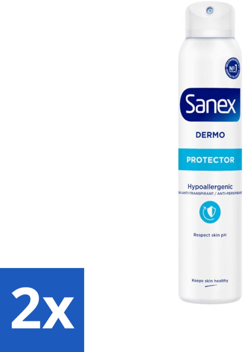 2 x Sanex Dermo - Deodorant Spray - Hypoallergeen - Anti-Transpirant - 150 ml - Deodorant Spray - Antitranspirant - Hypoallergeen - Sanex - Gevoelige Huid