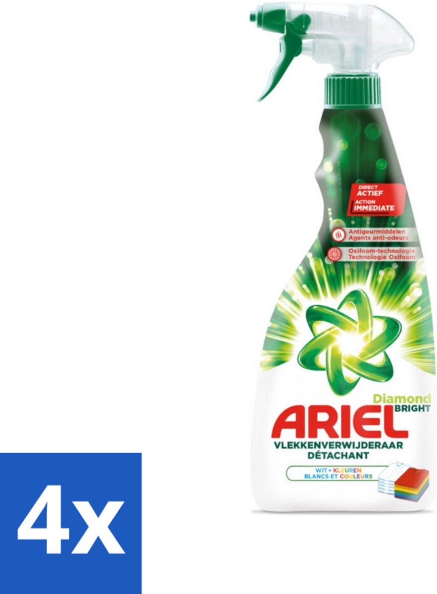 4 x Ariel Diamond Bright - Vloeibare Vlekverwijderaar - Witte en Gekleurde Was - 30 Wasbeurten - Vlekkenverwijderaar - Wasmiddel - Ariel Diamond Bright - Vloeibare Vlekverwijderaar - Witte Was