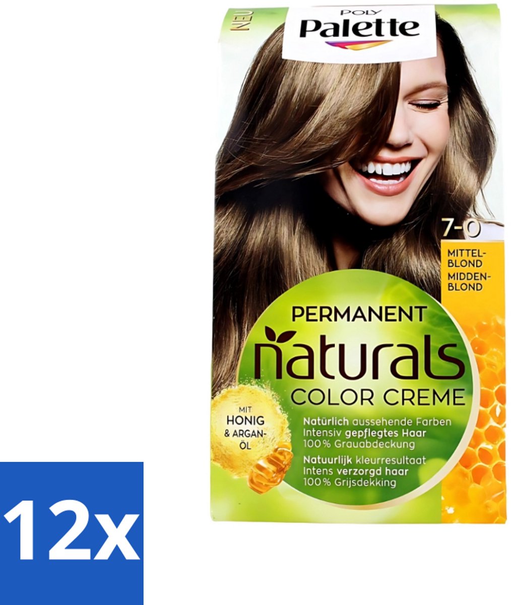 Poly Palette - Haarverf - Middenblond 7-0 - 115ml - Voordeelverpakking - 12 stuks
