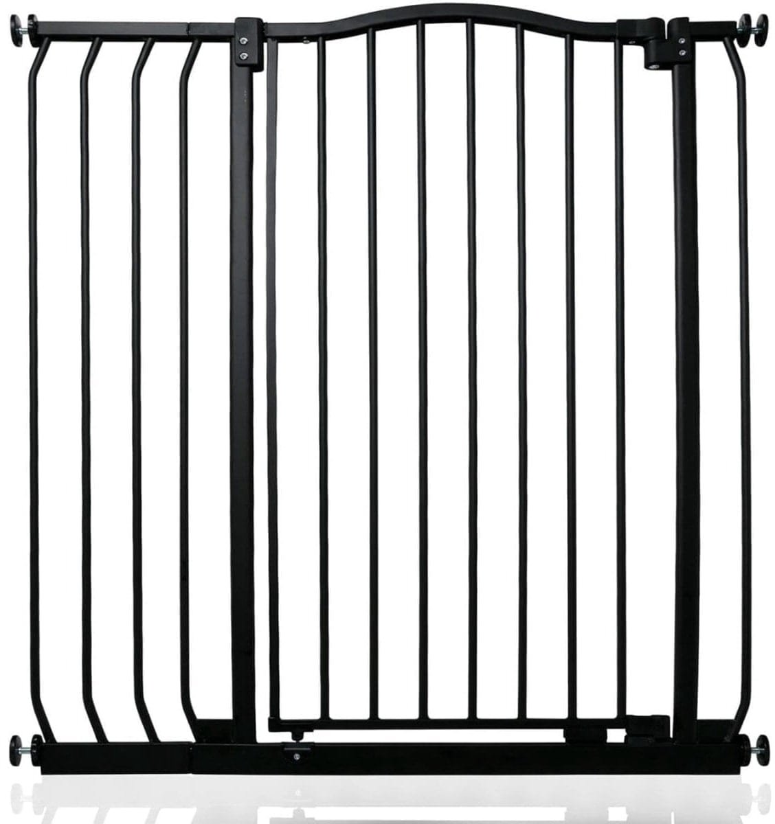 Klarven® Traphekje - Klemhek zonder boren - Extra hoog en stevig, Dubbele vergrendeling voor extra veiligheid - Zwart H 100 x B 98 cm