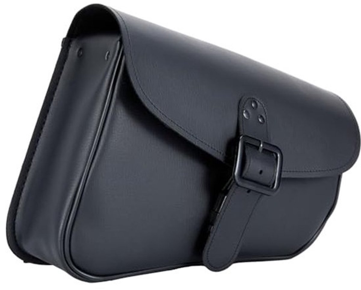 Motorfiets Achterbrug Tas van Zwart Synthetisch Leer - Verstelbare Swing Arm Zadeltas