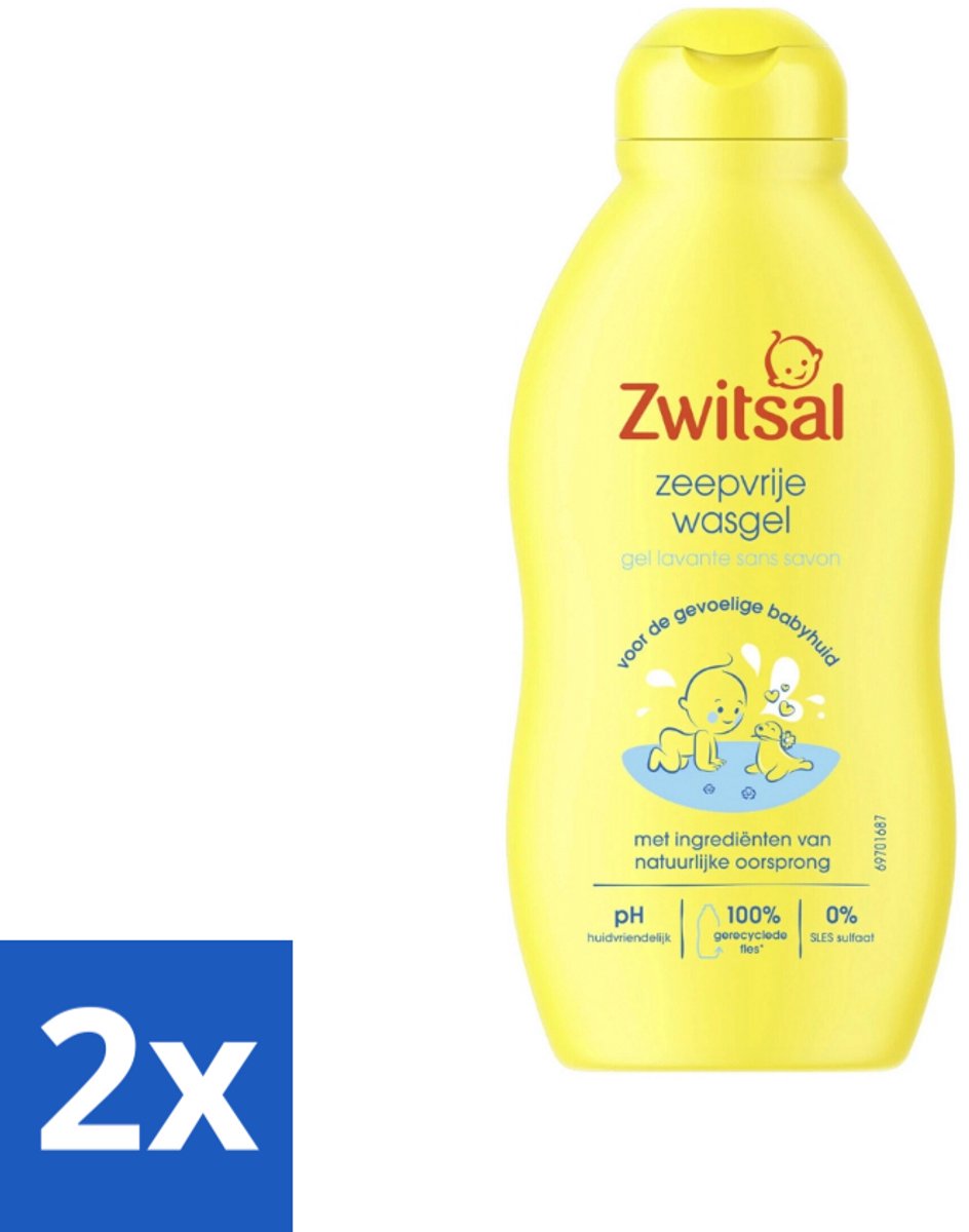 Zwitsal - Babyverzorging - Zeepvrije Wasgel - Voor de Gevoelige Babyhuid - 200 ml - Voordeelverpakking - 2 stuks