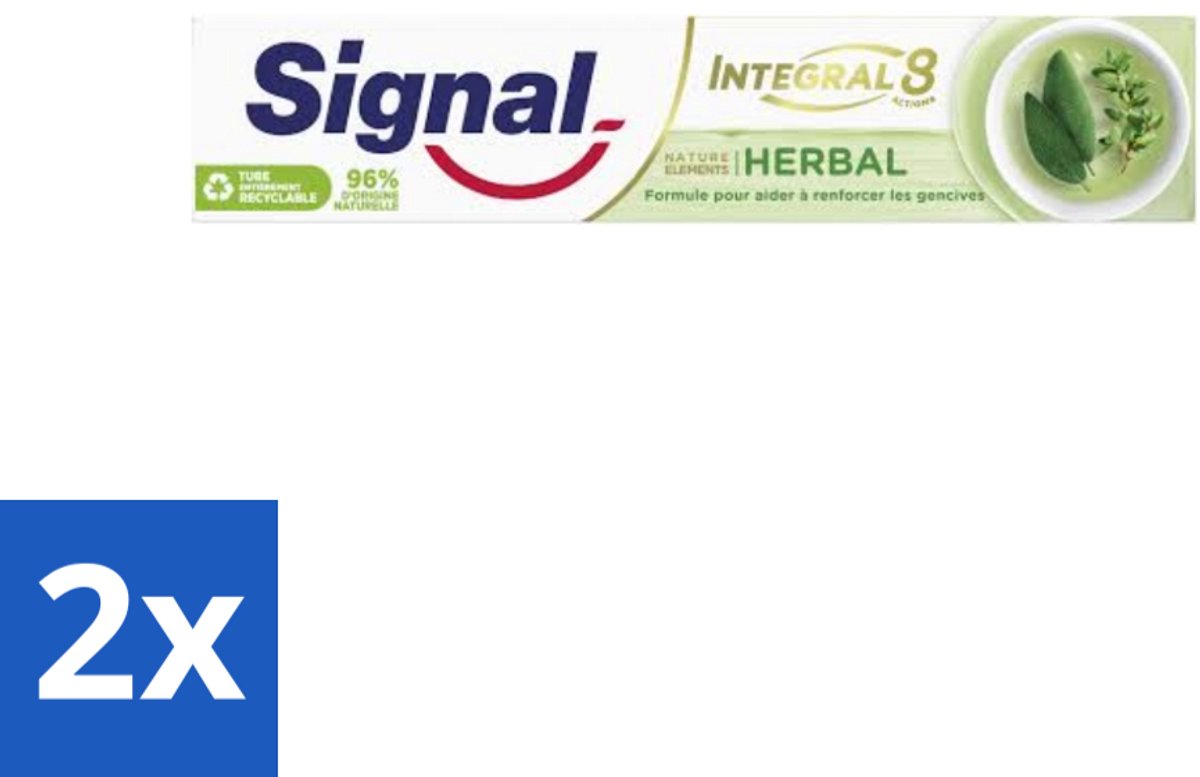 Signal - Integral & Actions - Tandpasta - Natuurlijke Kruiden - Gerecyclede Verpakking - 75 ml - Voordeelverpakking - 2 stuks