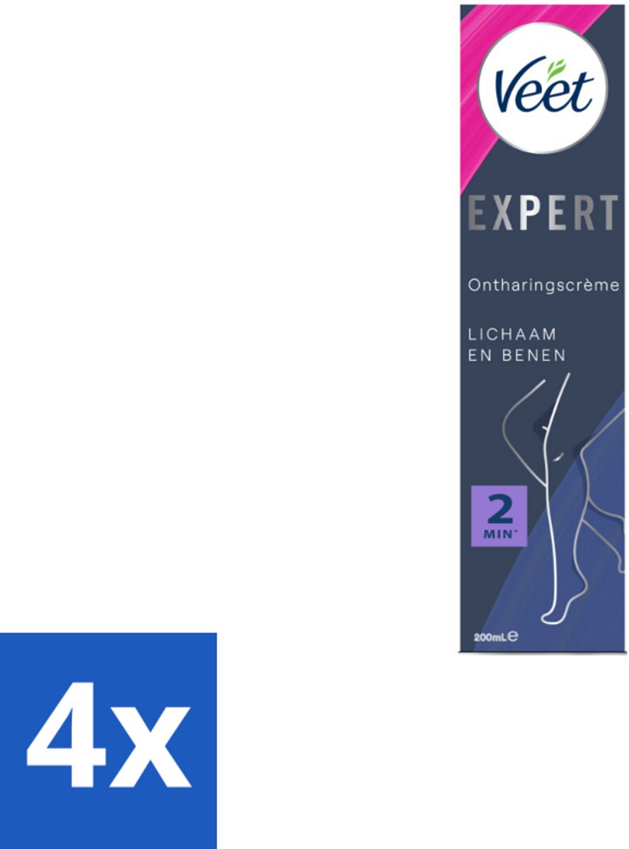 Veet Expert Ontharingscrème Benen 200 ml - Voordeelverpakking - 4 stuks