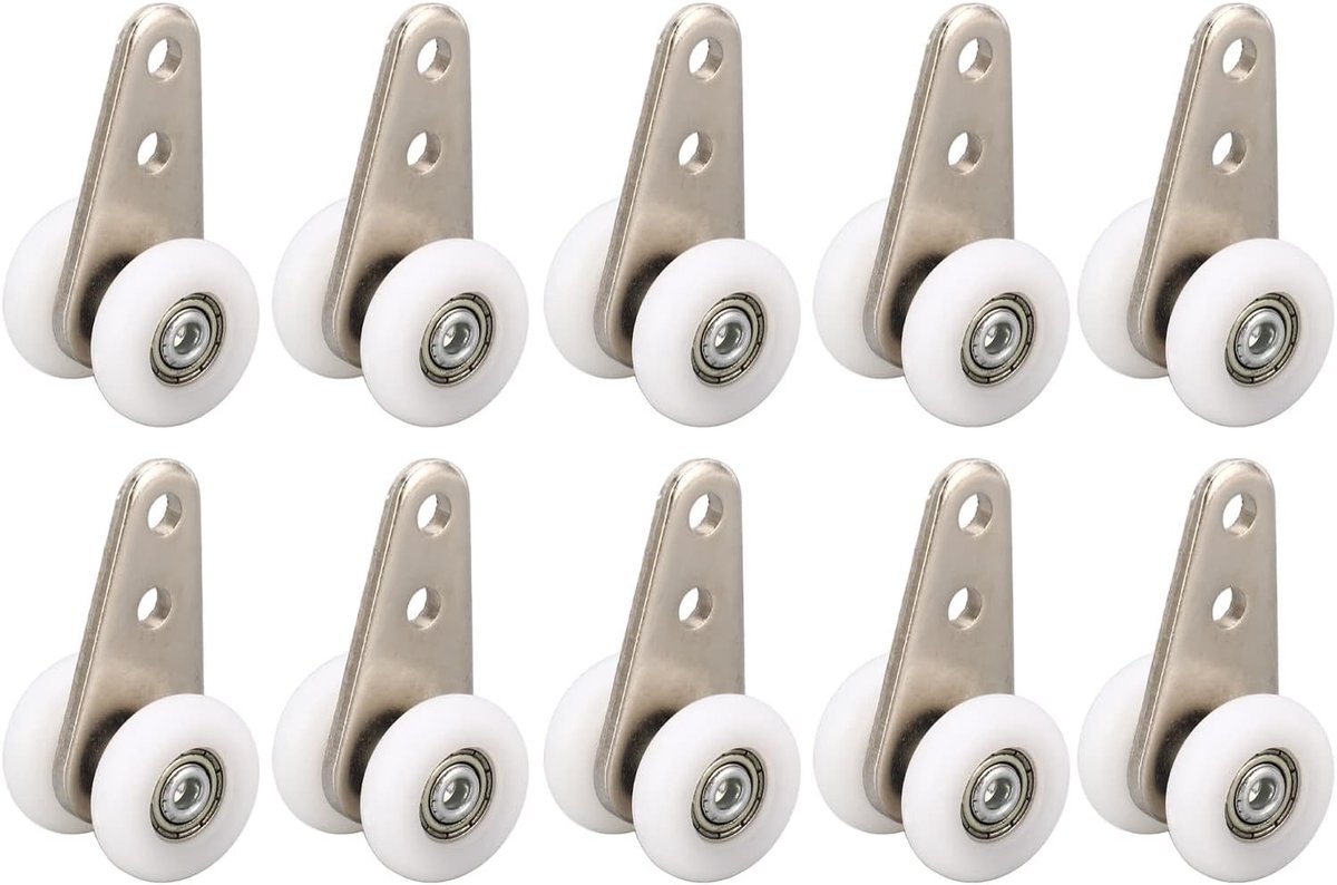 10 Stuks Nylon Trolley Wielen voor Glijdende Deuren, Soepele Beweging, Ideaal voor Kasten en Raamconstructies