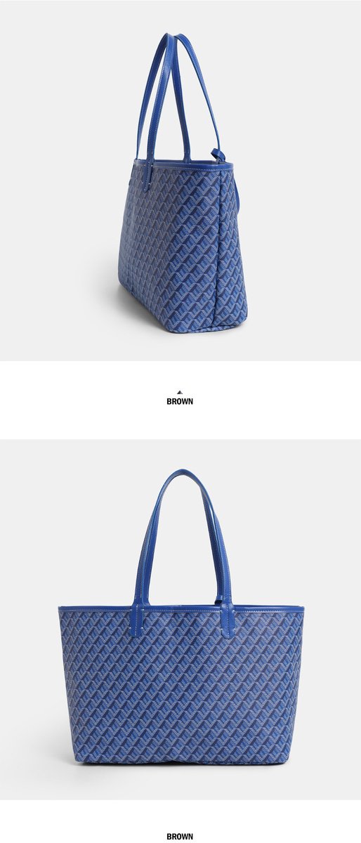 Ruime damestas - Bedrukte handtas - Luiertas - Stijlvolle schoudertas/handtas voor forenzen - Afmetingen: 40 cm * 26 cm * 14 cm - Blauw – foto 3