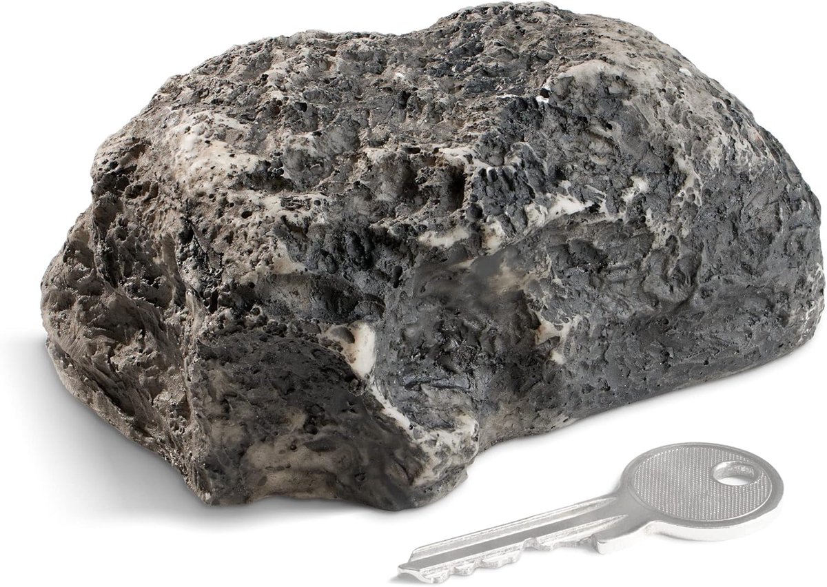 COM-FOUR® Key Stone met geheim compartiment, Sleutelkluis in steenlook - ShopVlot