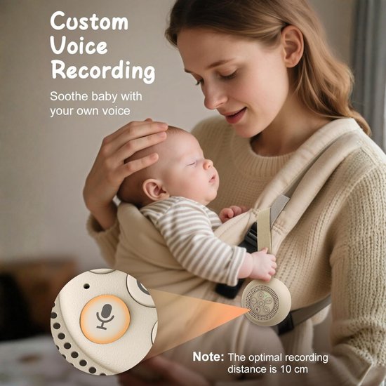Verte White Noise Machine - Met Spraakopname - 16 Rustgevende Geluiden - Draagbaar Geluidsapparaat Met Nachtlampje En Timer - Geheugenfunctie - Oplaadbaar Slaapgeluidsapparaat Voor Baby’s En Volwassenen van Verte — afbeelding 3