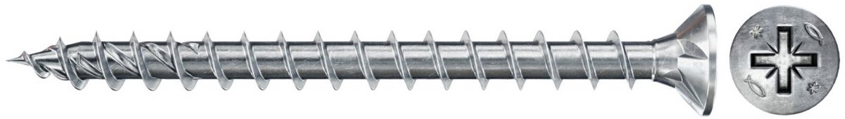 Fischer 50x Power-Fast II FPF II CZF 5 x 35 mm BC verzonken kop met kruiskop PZ2 voldraad gegalvaniseerd blauw gepassiveerd - 670396