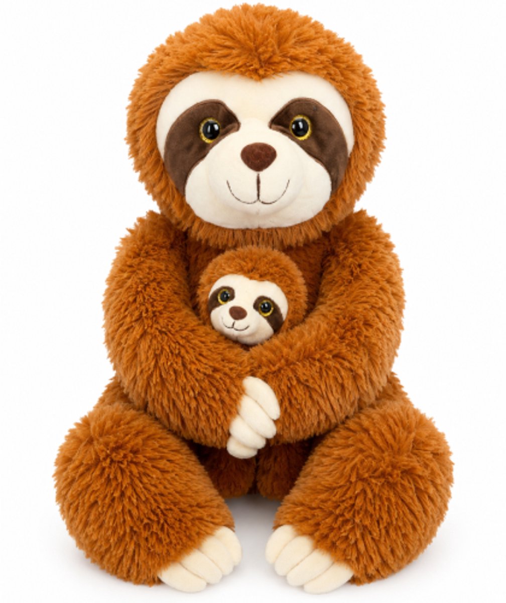 Luiaard met Baby Luiaard Pluche Knuffel 60 cm - Speelgoed Knuffels voor Kinderen Jongens Meisjes - Knuffeldier Cadeau - Animal Plush Toy