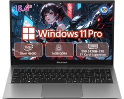 Blackview AceBook 5 Laptop - 15.6 inch Full HD - 16GB RAM - 512GB SSD - intel N6000 - Windows 11 Pro Notebook - Intel® Graphics - Grijs