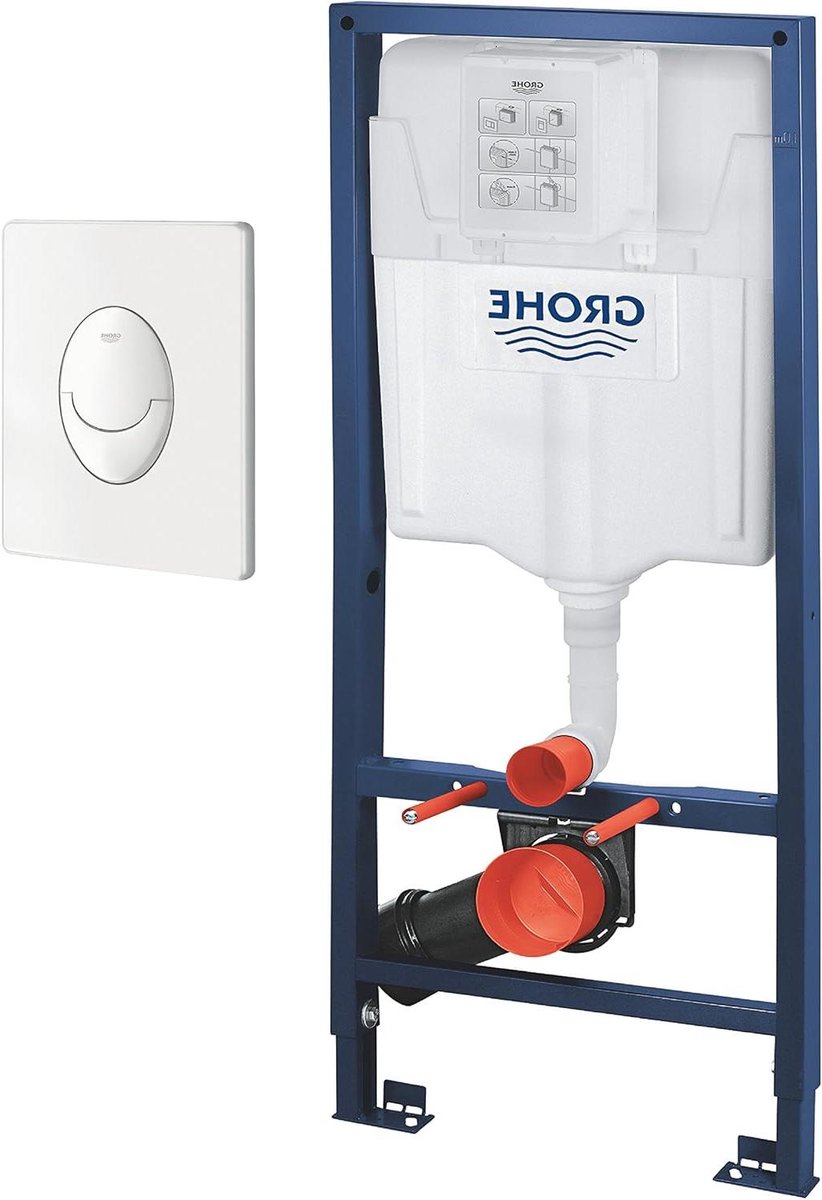 Inbouwreservoir Set - Wandtoilet Frame - Badkamer Installatie - Compleet 2-in-1 - 113 m Hoog - Alpinewit
