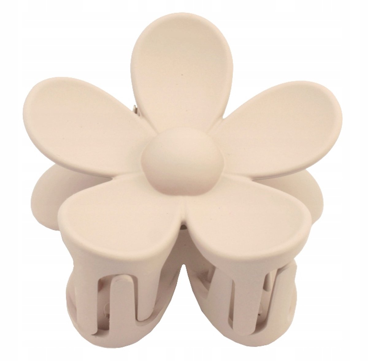Grote Beige Matte Haarclip Bloemenstijl