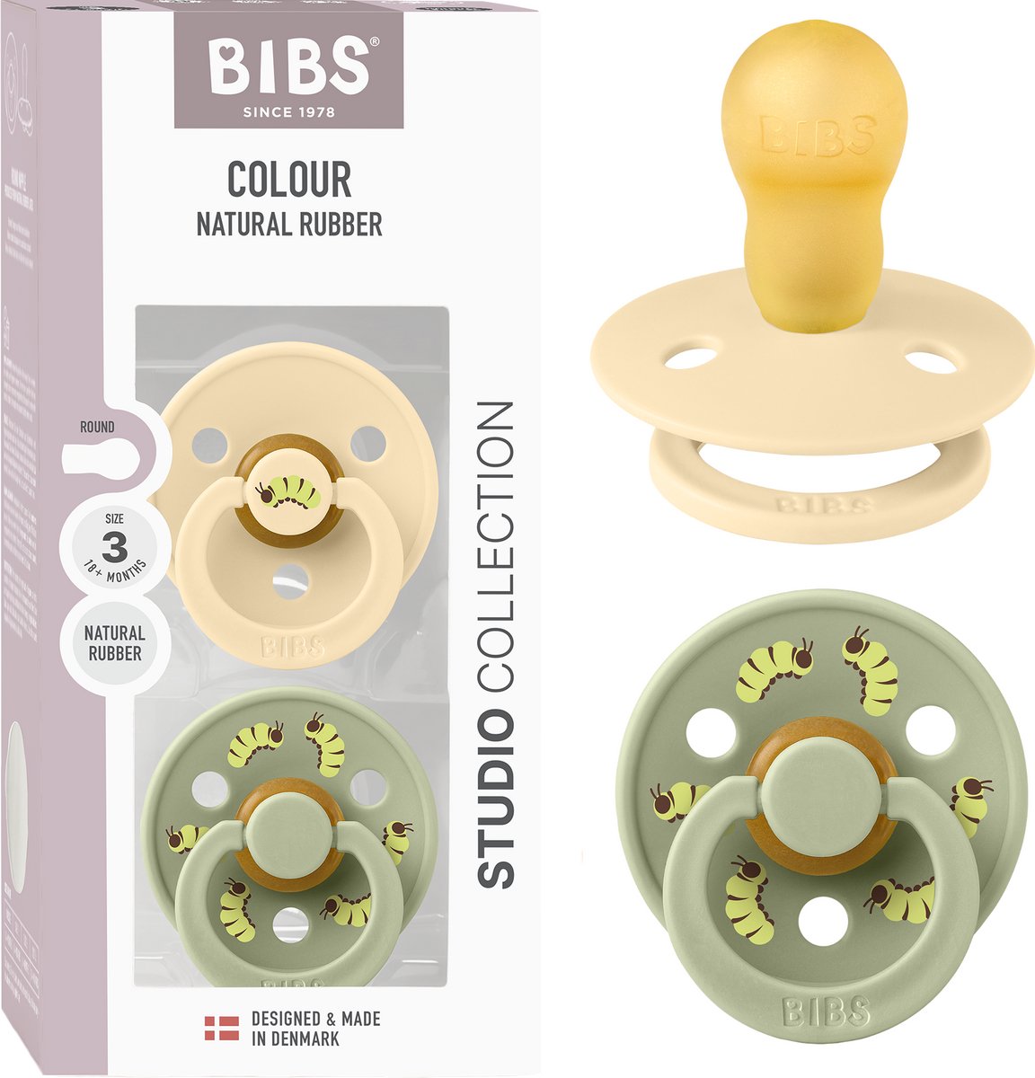 BIBS Colour Fopspeen - 18-48 mnd - 2-pack - Rond - Silk/Sage
