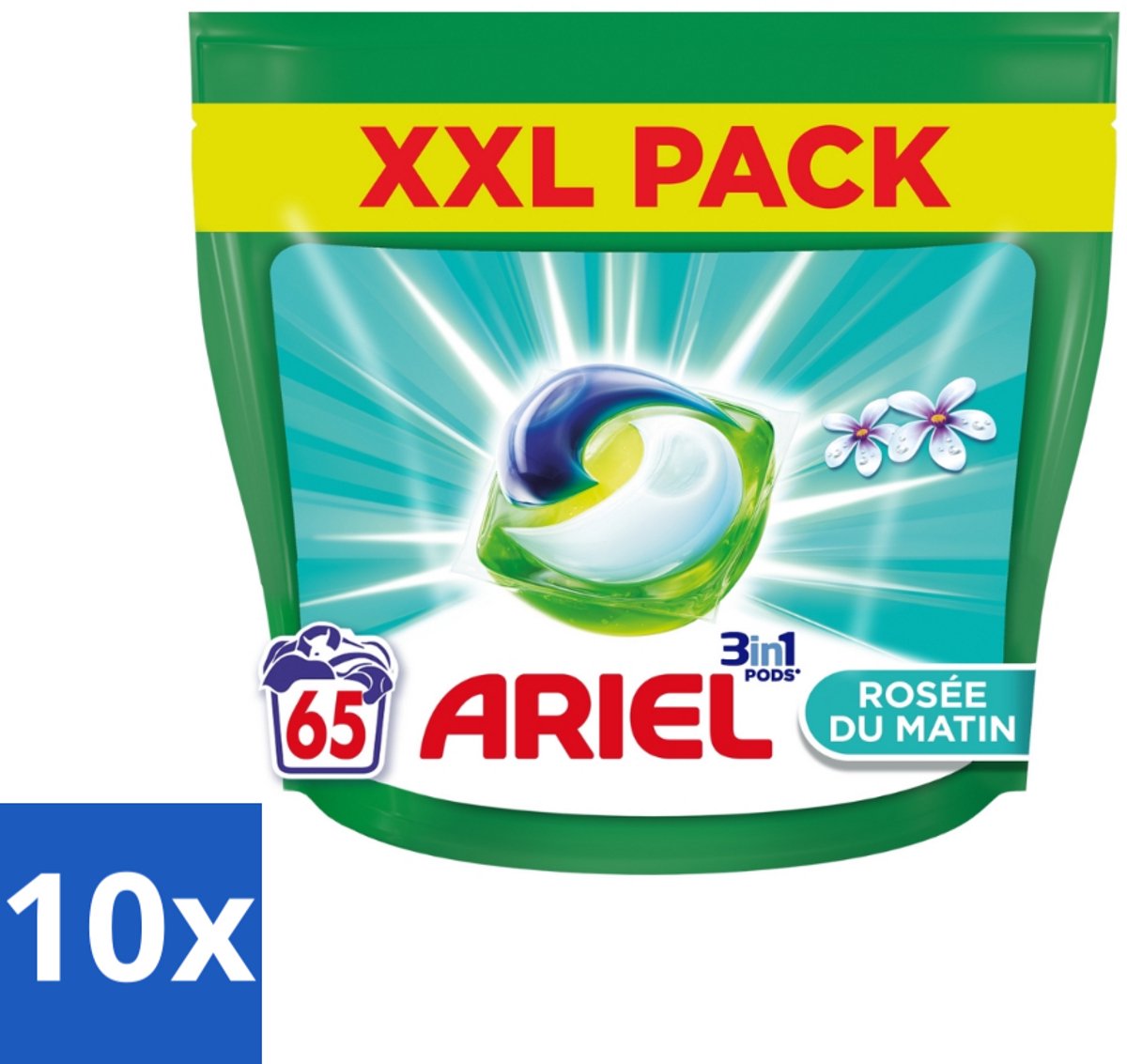 Ariel – Pods 3in1 – Rosée du Matin – 1332 g – 65 wasbeurten - Bulkverpakking - 10 stuks