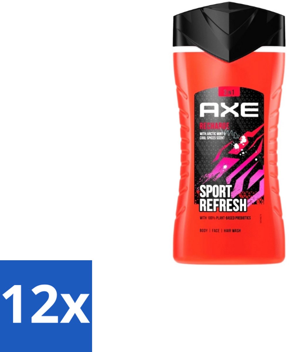 AXE – Douchegel – Sport Refresh – 250 ml - Voordeelverpakking - 12 stuks