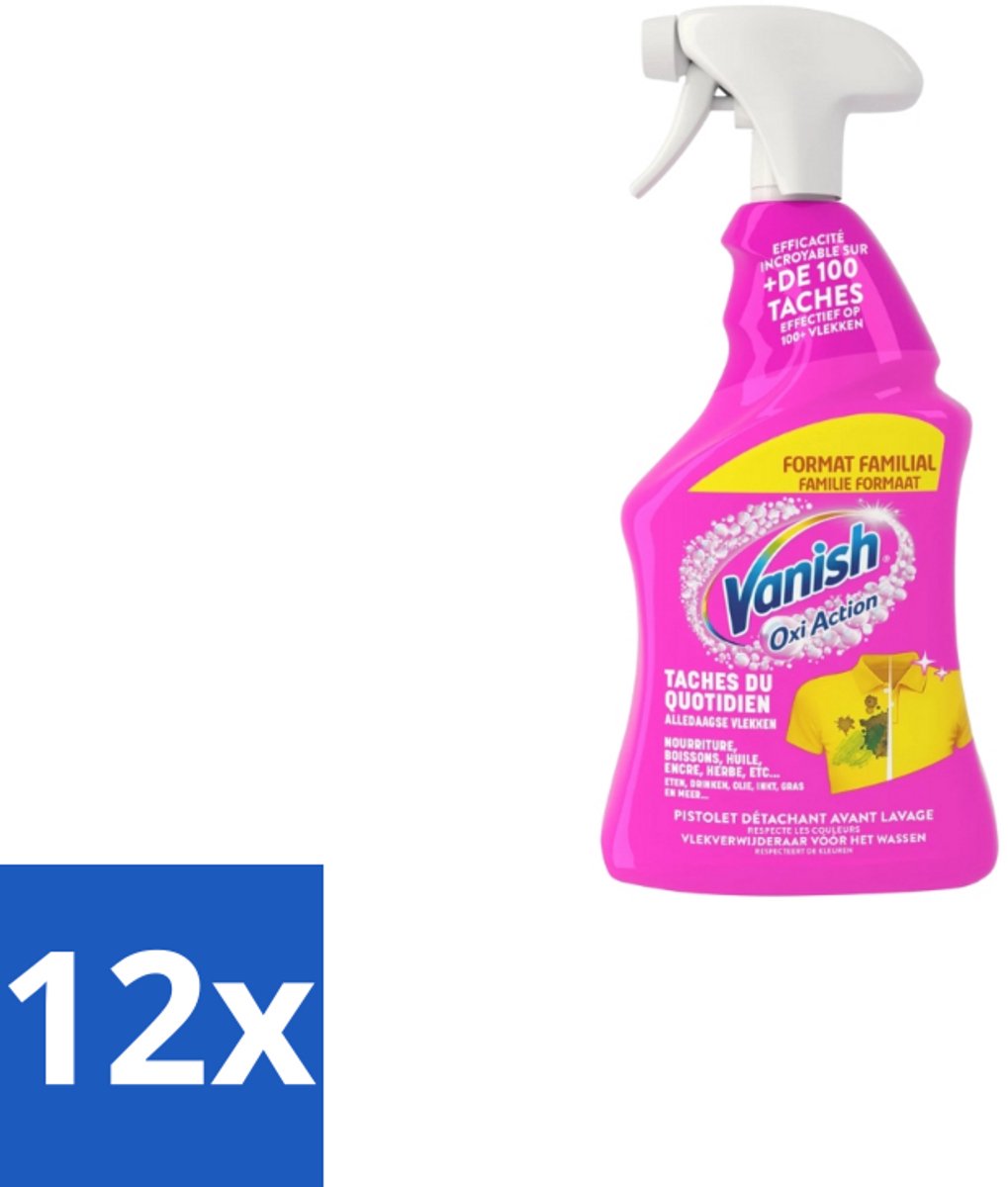 Vanish – Vlekverwijderaar Spray – Oxi Action 4-in-1 – 940 ml - Voordeelverpakking - 12 stuks