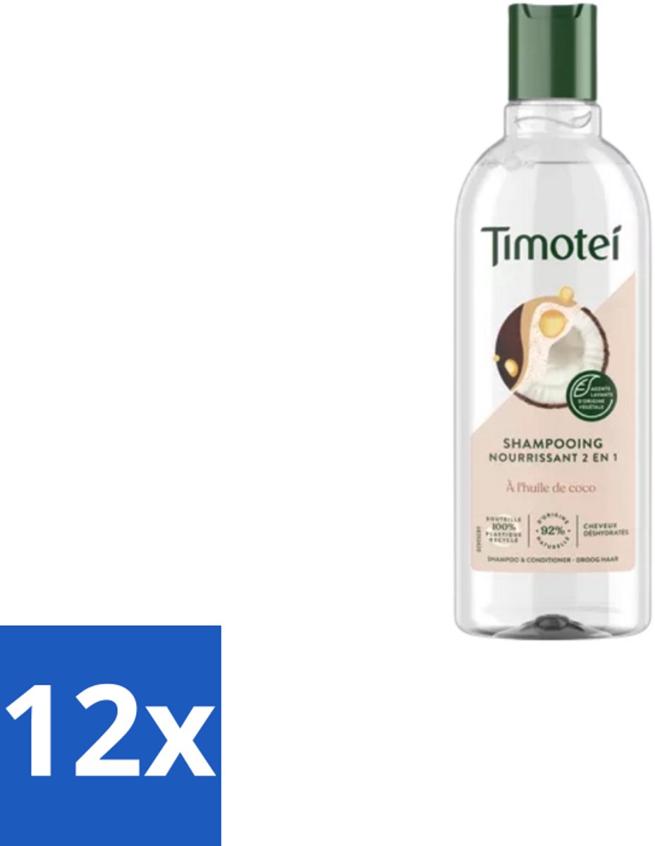 12 x Timotei - Shampoo - Nourrissant - 2in1 - 300ml - Shampoo Haar Verzorging - Haar Reinigen - Haar Verzorgen - Voedend Shampoo - 2 In 1 Shampoo