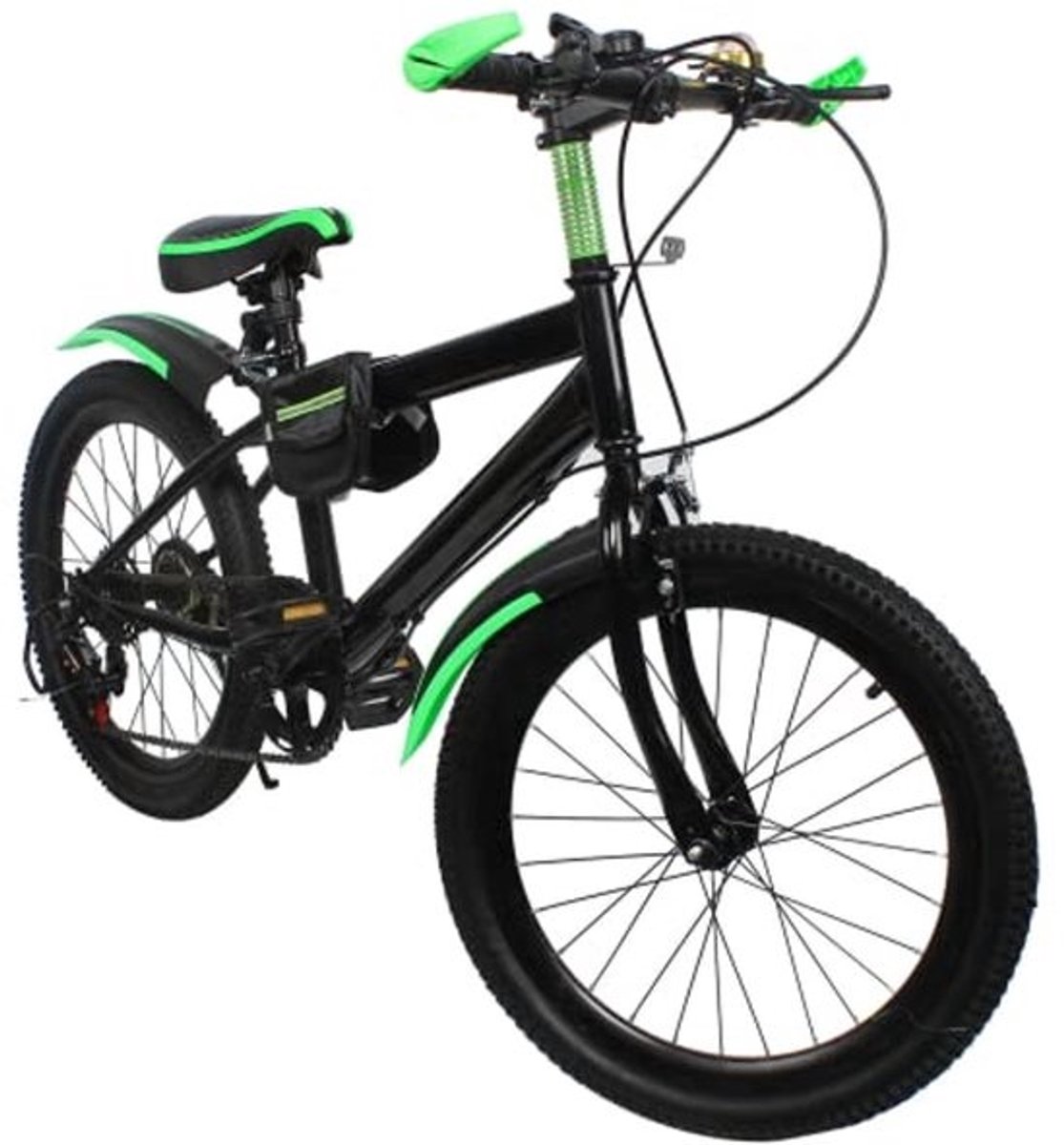 20 Inch Kinderfiets Mountainbike voor Jongens en Meisjes - 7 Versnellingen, Dubbele Schijfrem, Geschikt voor 130-150 cm