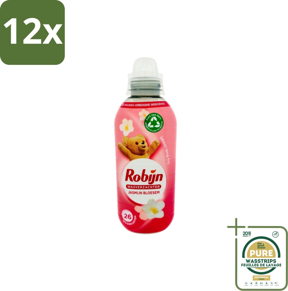 Robijn – Wasverzachter – Jasmijn Bloesem – 650 ml - Voordeelverpakking - 12 stuks - Jasmijn geur wasverzachter - Wasverzachter voor frisheid