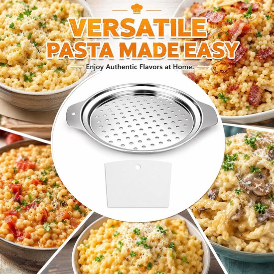 Traditionele pastamaker voor zelfgemaakte spätzle met roestvrijstalen rasp, schraper en zeef, ideaal voor authentieke Duitse gerechten en pasta's — afbeelding 4