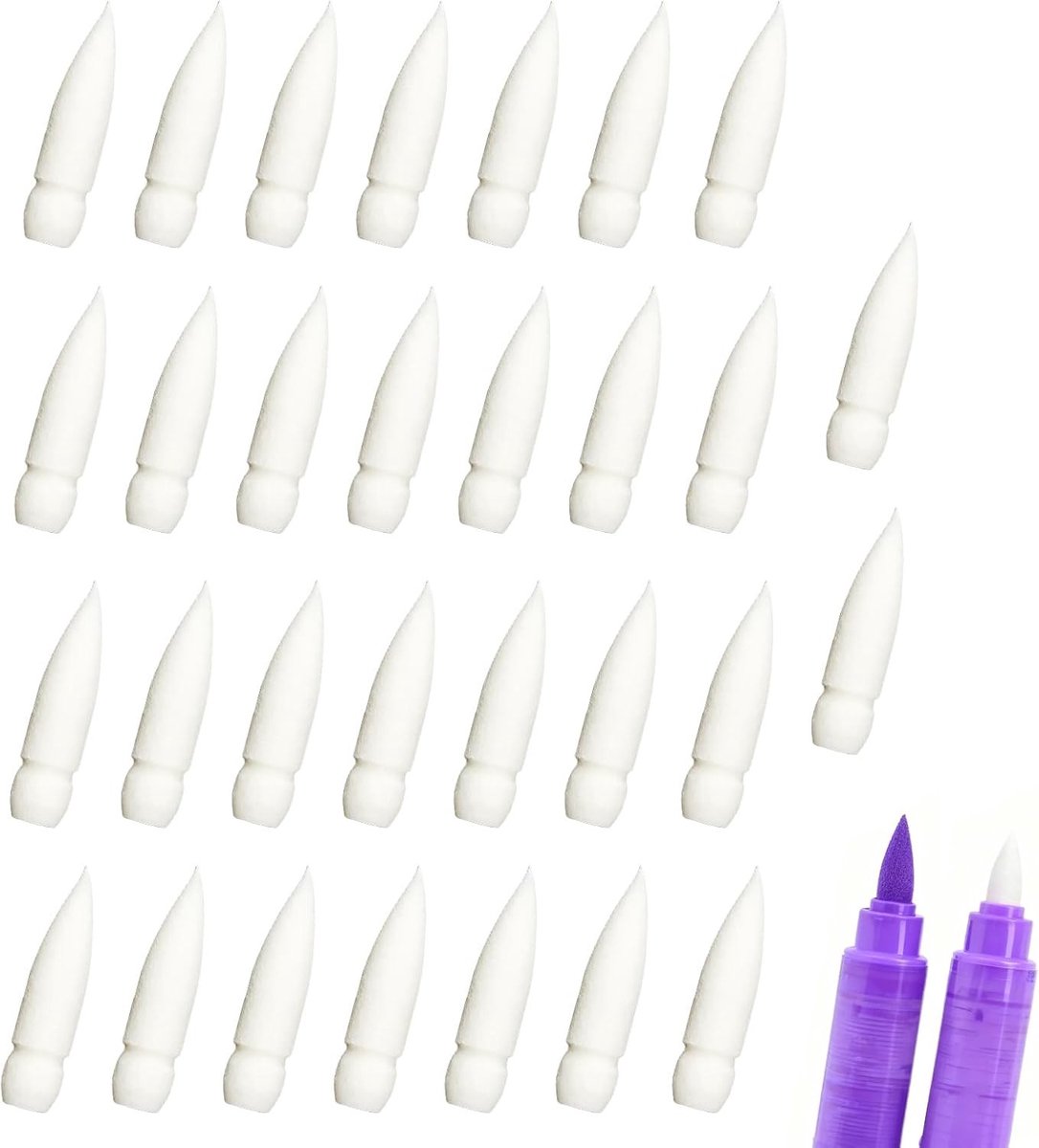 30 Stuks Vervangborstels voor Acrylverf Markers - Fijne Punt Nylon Herbruikbare Penselen voor Tekenen en Schilderen