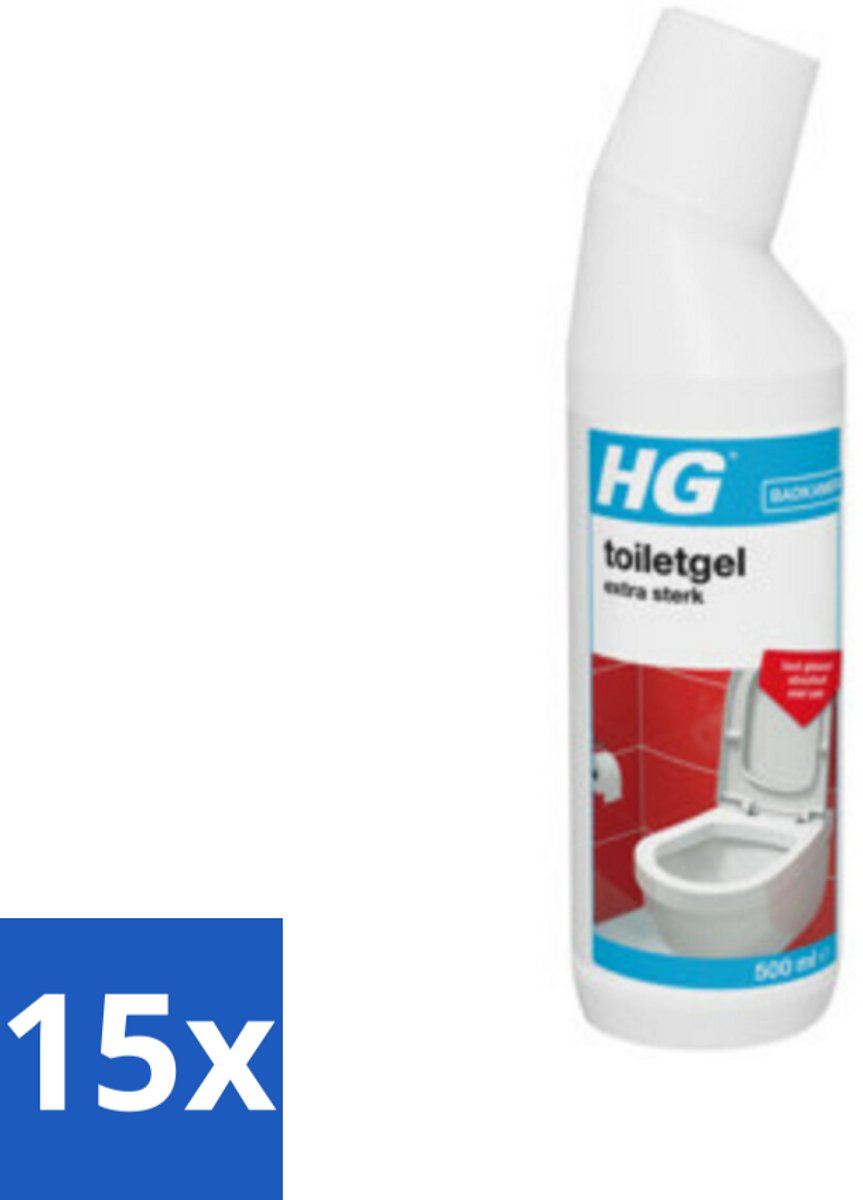 15 x HG Toiletgel Extra Sterk 500 ml - Toiletgel - Toilet Reinigen - Kalk Verwijderen - Urinesteen Verwijderen - Toilet Schoonmaken