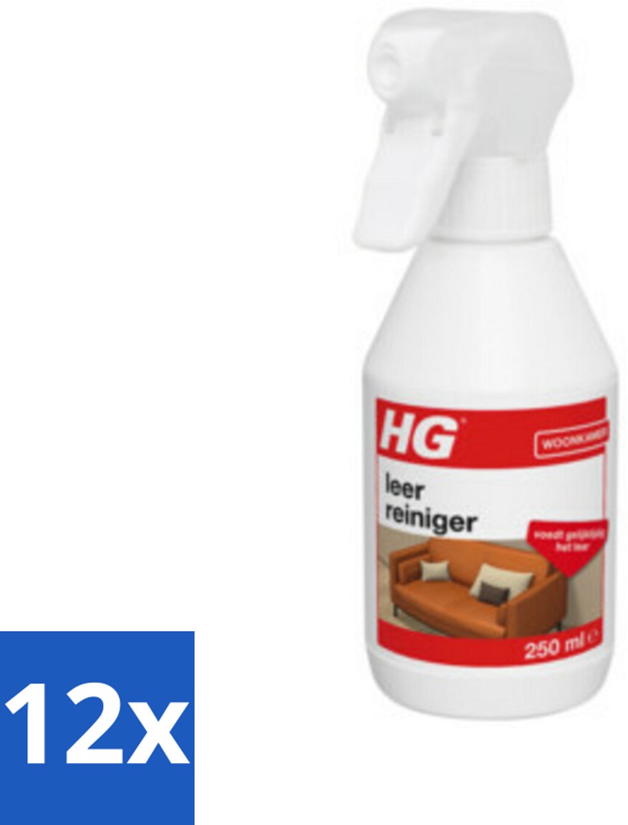 12 x HG Leerreiniger 300 ml - Leerreiniger - Leeronderhoud - Leerverzorging - Leer Beschermen - Leer Schoonmaken