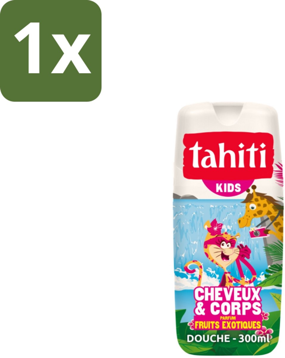 1 x Tahiti – Douchegel – Kids - 300 ml - Douchegel Voor Kinderen - Exotisch Fruit Geur - Douchegel Voor Haar En Lichaam - Kinderhuid Verzorging - Fruitige Geur
