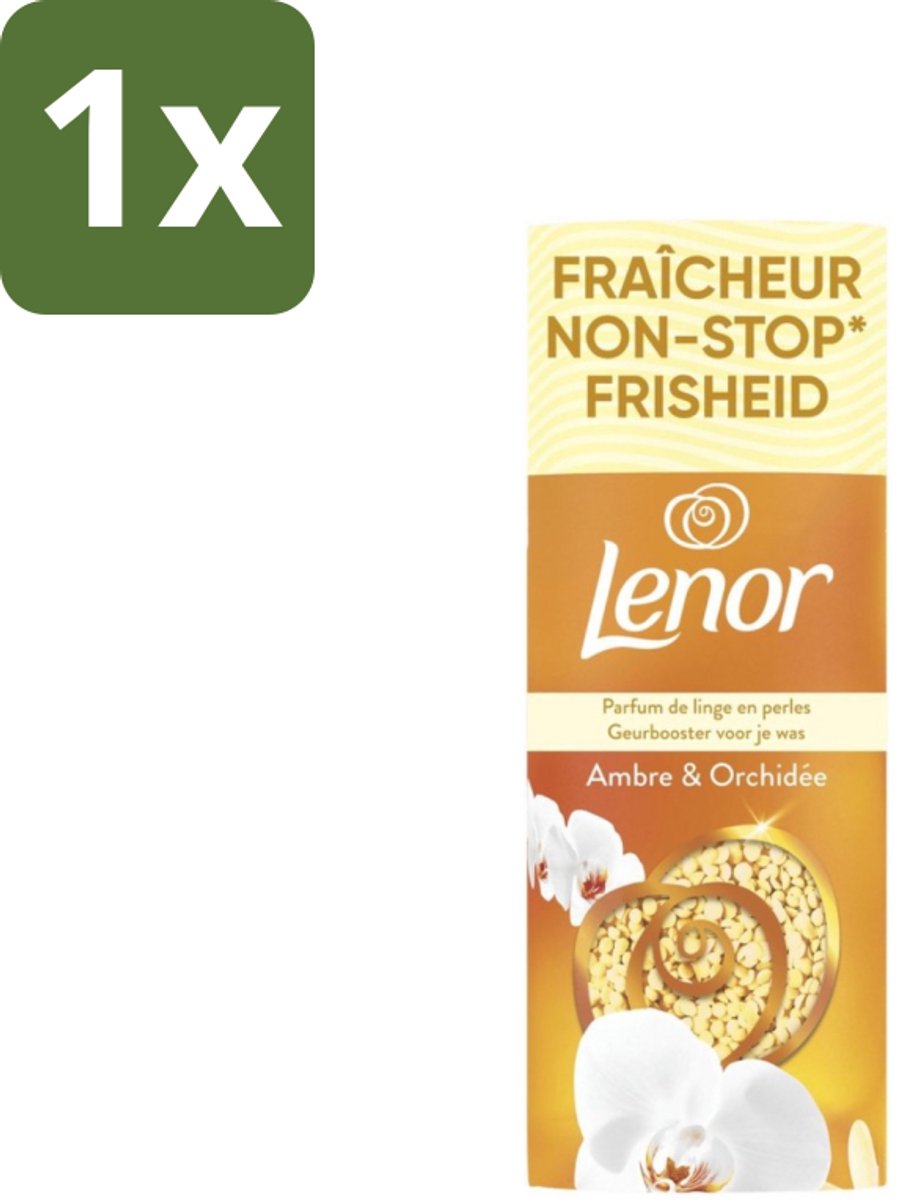 1 x Lenor – Geurbooster – Amber & Orchidee – 12 Wasbeurten – 155 g - Geurparels - Wasgeur - Luxegeur - Orchidee - Vanille