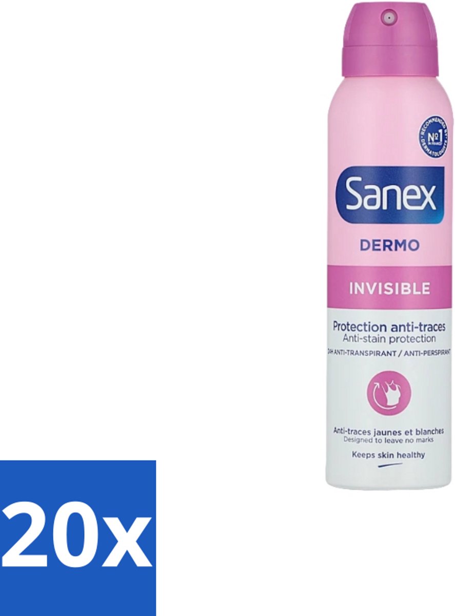 Sanex – Deodorant Spray – Dermo Invisible – 150 ml - Bulkverpakking - 20 stuks