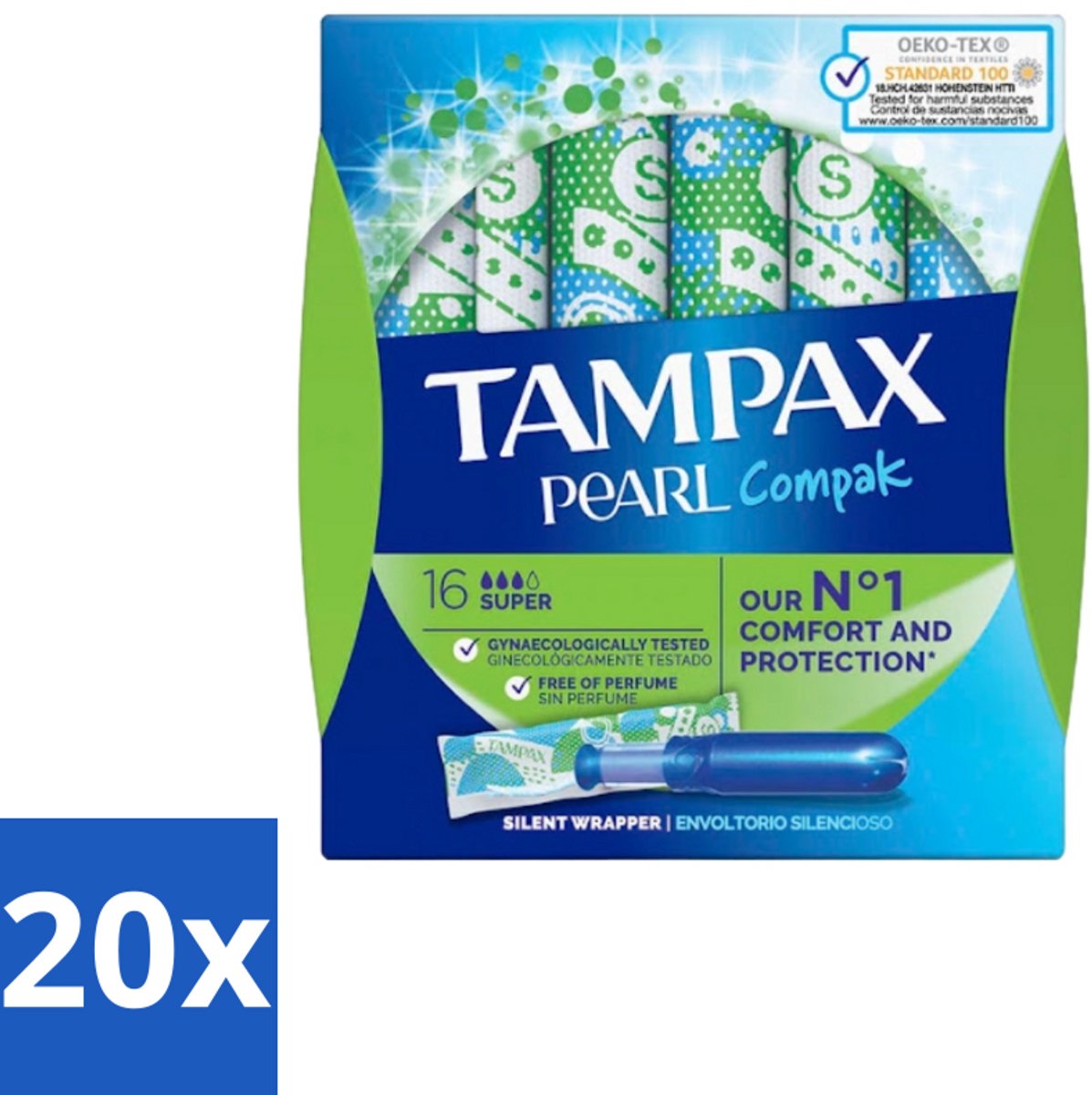 Tampax Pearl Compak – Tampons – Super - Bulkverpakking - 20 stuks