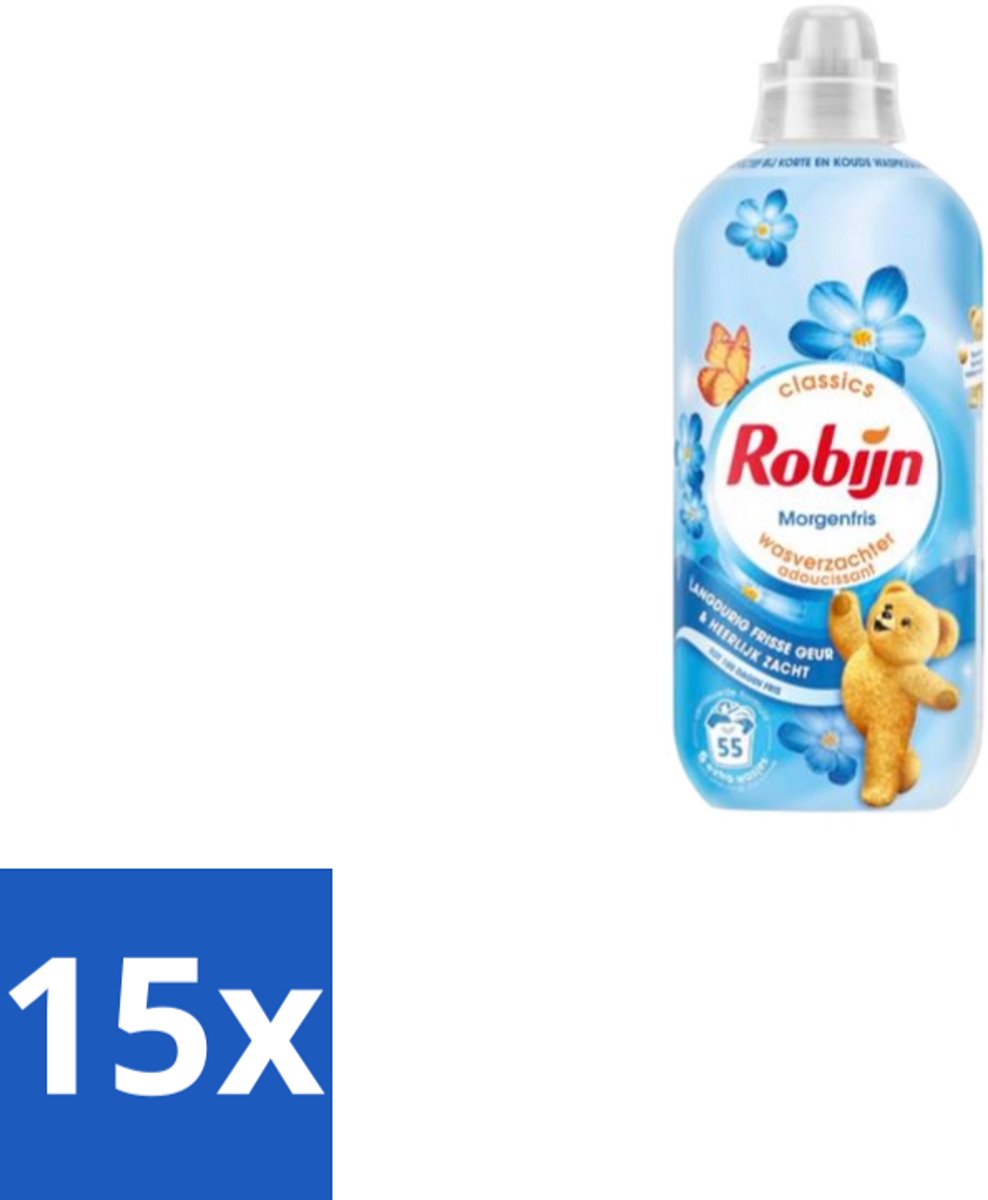 Robijn – Wasverzachter – Morgenfris – 1,1 L - Bulkverpakking - 15 stuks
