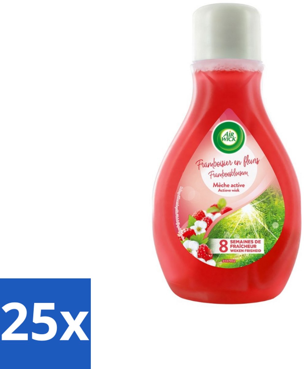 Air Wick – Luchtverfrisser – Actieve Wiek Framboos & Bloesem – 375 ml - Bulkverpakking - 25 stuks