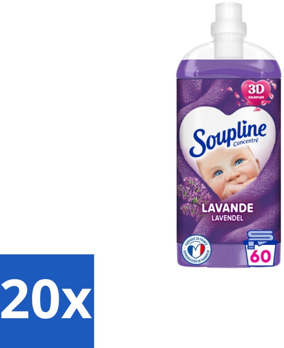 Soupline – Wasverzachter – Relax Magnolia & Lavendel – 950 ml - Bulkverpakking - 20 stuks