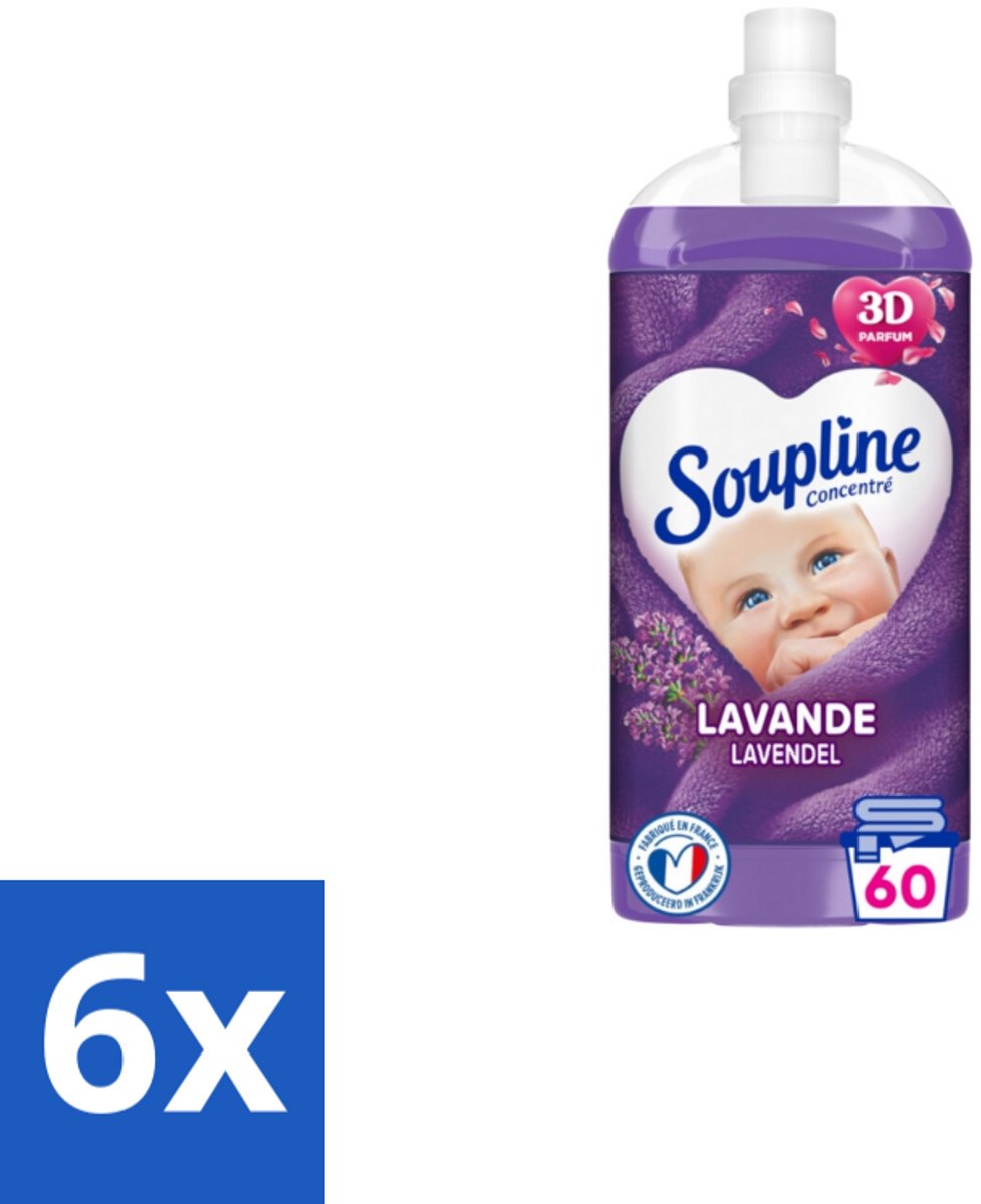 Soupline – Wasverzachter – Relax Magnolia & Lavendel – 950 ml - Voordeelverpakking - 6 stuks