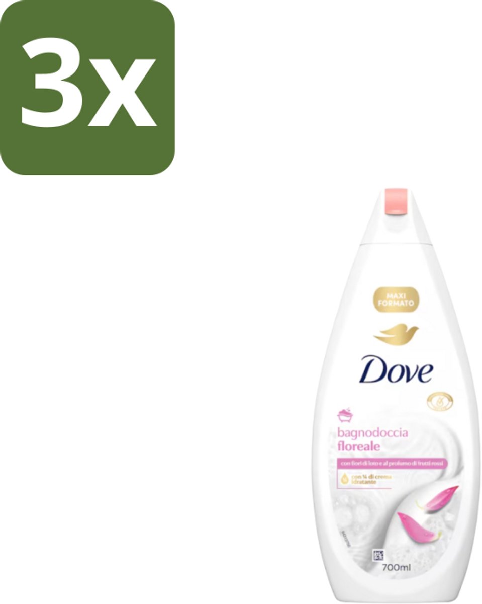 3 x Dove – Badcrème – Soothing Almond Oil & Hibiscus – 720 ml - Douchegel - Huidverzorging - Kalmerend - Schuim - Amandelolie