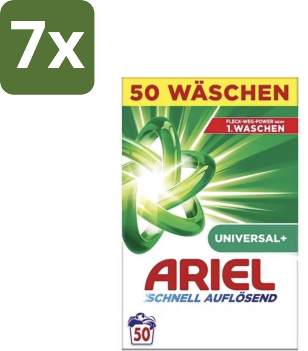 7 x Ariel – Waspoeder – Original – 3 kg – 50 wasbeurten - Waspoeder - Vlekverwijdering - Waspoeder Wit - Waspoeder 3 Kg - Waspoeder 50 Wasbeurten