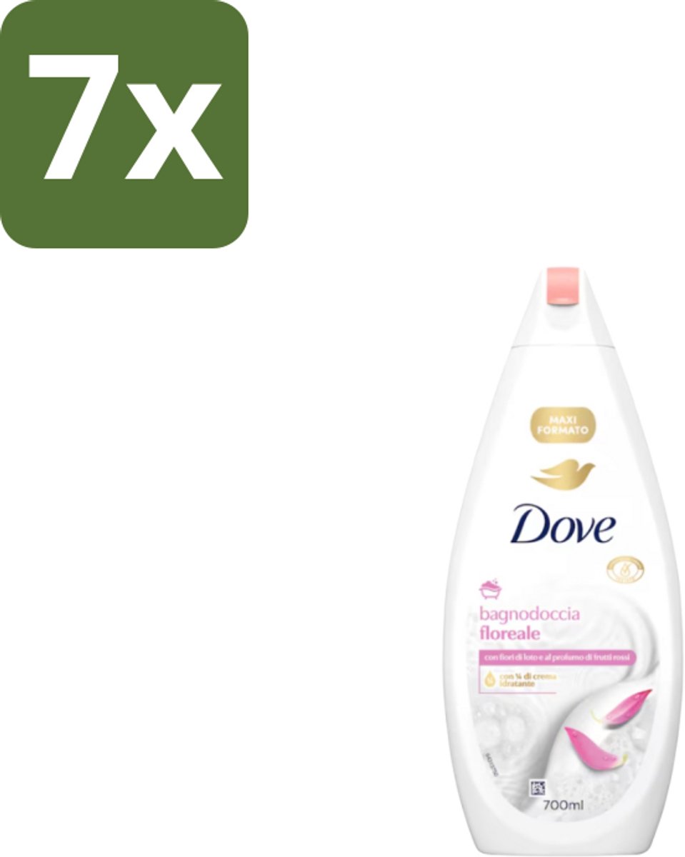 7 x Dove – Badcrème – Soothing Almond Oil & Hibiscus – 720 ml - Douchegel - Huidverzorging - Kalmerend - Schuim - Amandelolie