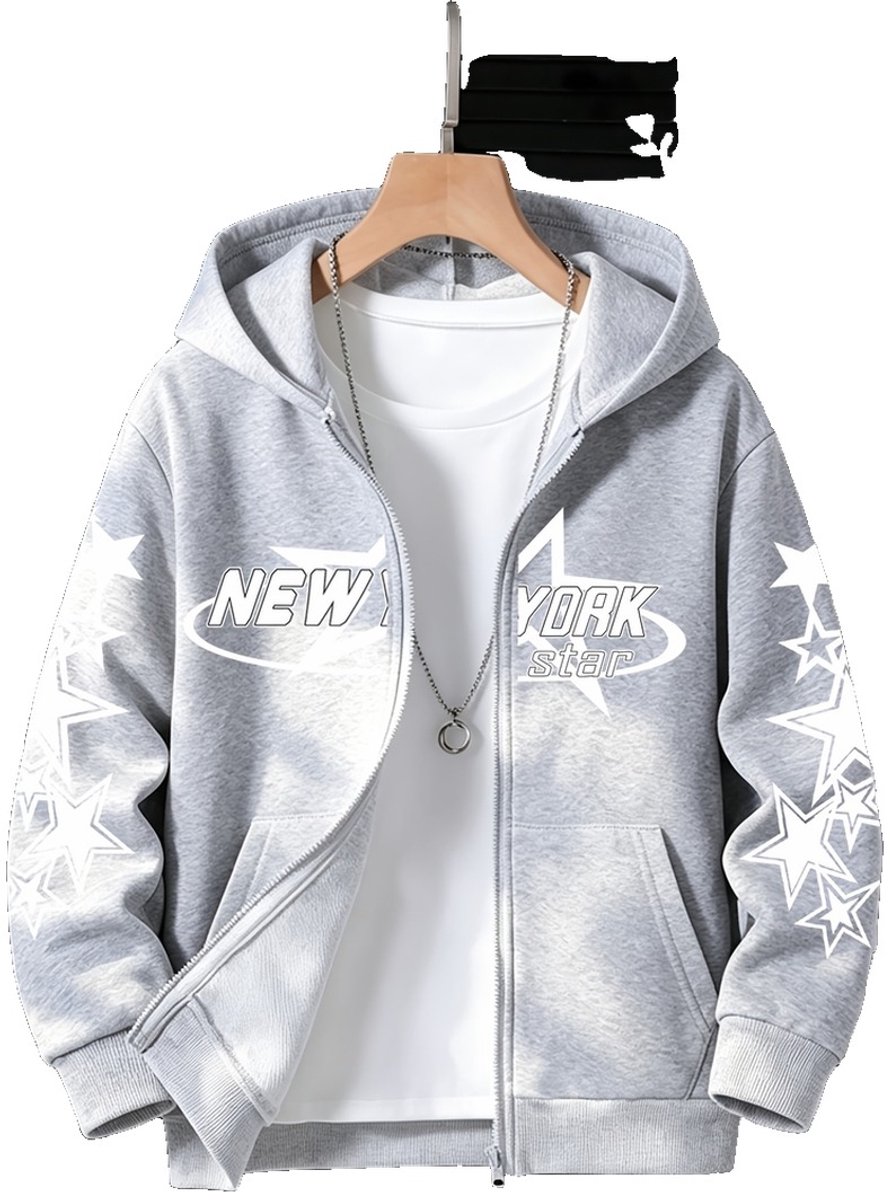 Currero Vest Jongens Met Rits Sweater Jongen Cardigan Gebreid Sweaters Hoodie Warme Trui Lange Mouw Lichtgrijs 14-15 Jaar