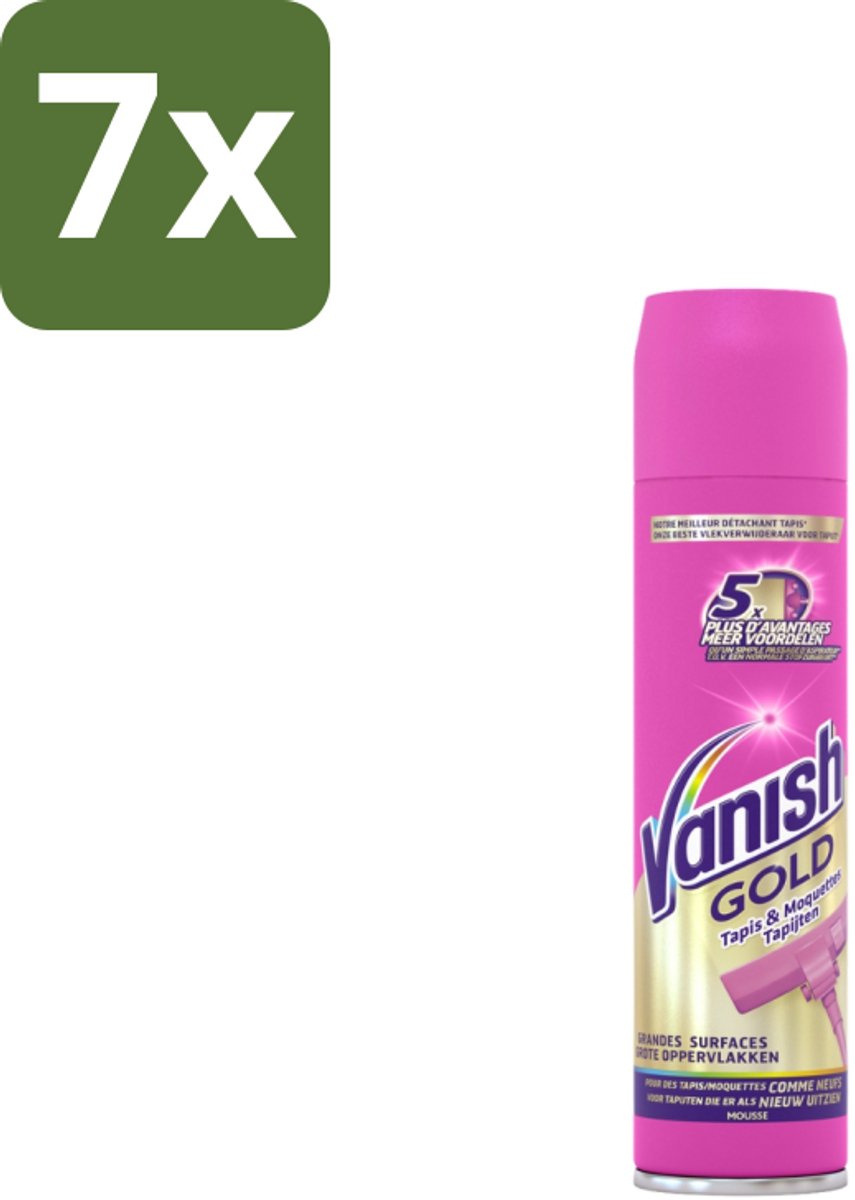 Vanish – Tapijt Vlekkenverwijderaar – Gold Mousse – 600 ml - Bulkverpakking - 7 stuks