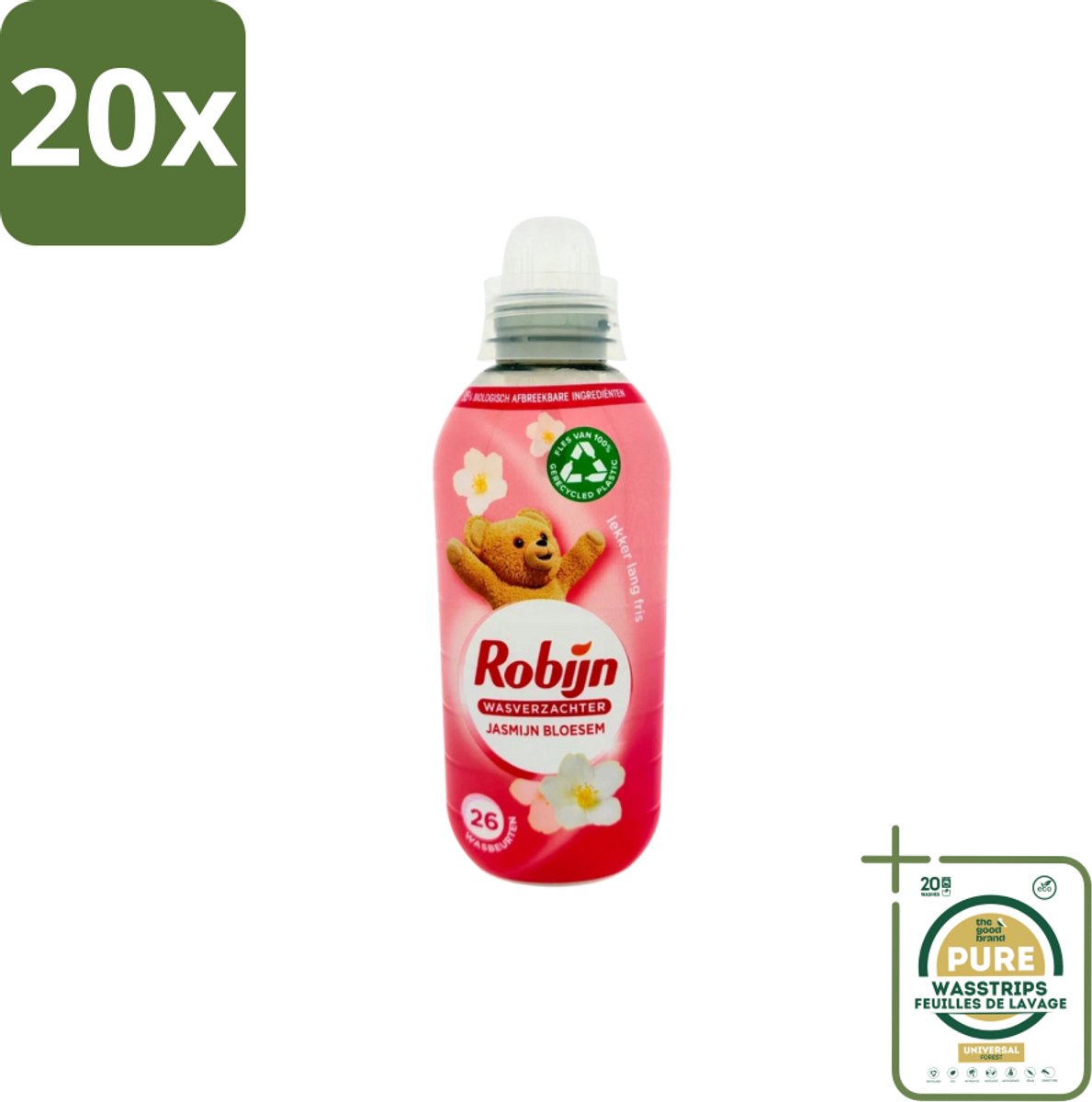20 x Robijn – Wasverzachter – Jasmijn Bloesem – 650 ml - Grootverpakking - Wasverzachter Jasmijn Bloesem - Wasverzachter - Wasgeur - Jasmijn Geur - Kleding Verzachten