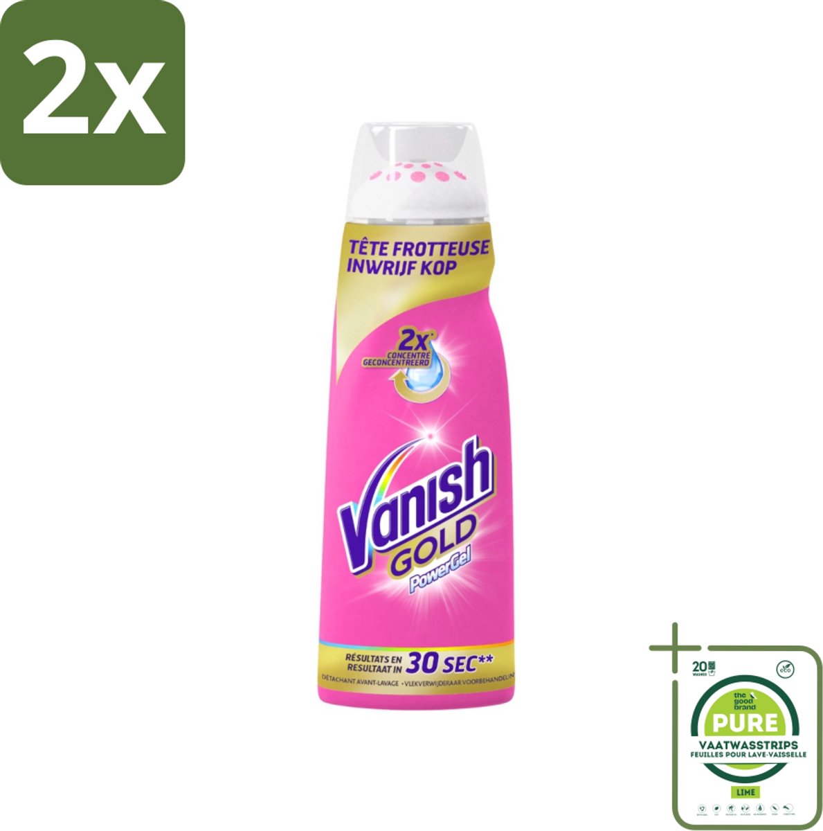 Vanish Gold - Vlekkenverwijderaar Gel - Voorbehandeling - Gekleurde Was - 200 ml - Voordeelverpakking - 2 stuks - Vlekkenverwijderaar - Vlekken uit kleding