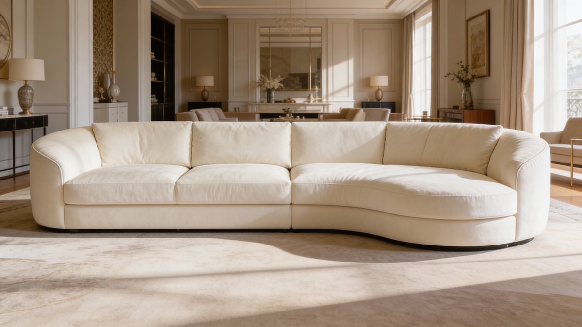 Seravelle Curve – Koningstijl – Luxe Curve Bank – Organische Design Bank – Gebogen Bank voor Woonkamer