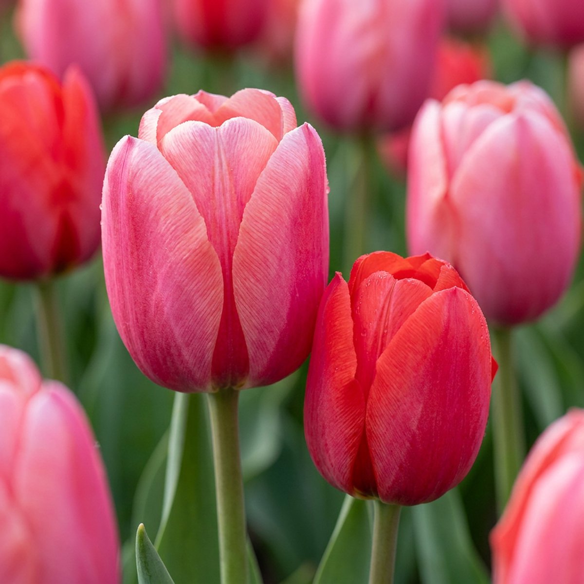 Green boutiQ - 320x Tulipa Pink - Red - Tulp - Roze en Rood - Voorjaarsbloeier - Bolmaat 10/12