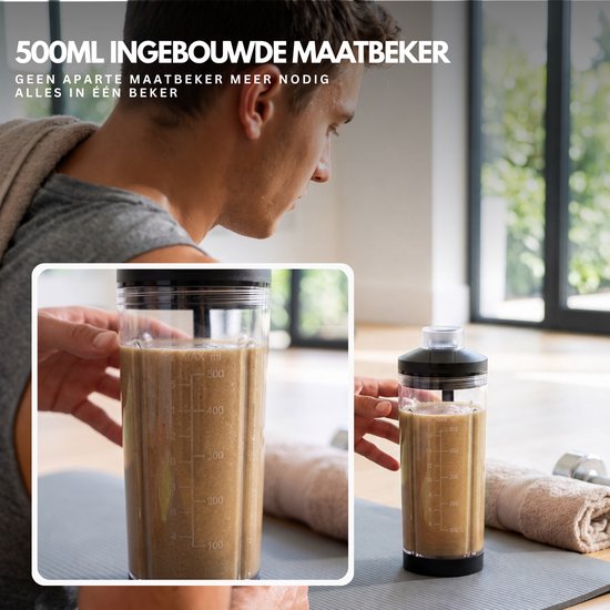 COOK-IT Draadloze Blender 500 ml – Smoothie Blender – 120W – 6 RVS Mesjes – Geschikt voor IJsblokjes – Portable To Go Blender van Media Evolution — afbeelding 2
