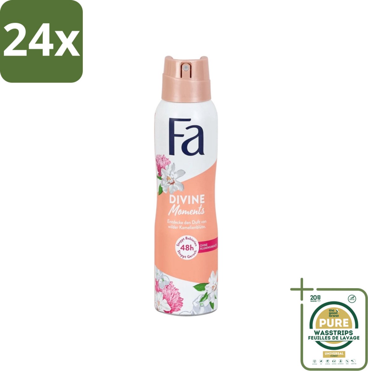 Fa - Divine Moments - Deodorant Spray - Wilde Cameliabloesem - 150 ml - Voordeelverpakking - 24 stuks - Wilde Cameliabloesem - Fa Divine Moments