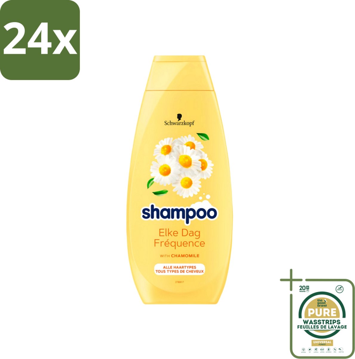 Schwarzkopf - Shampoo - Elke dag - Kamille - Alle types haar - 400 ml - Voordeelverpakking - 24 stuks - Shampoo voor alle haartypes - Milde shampoo