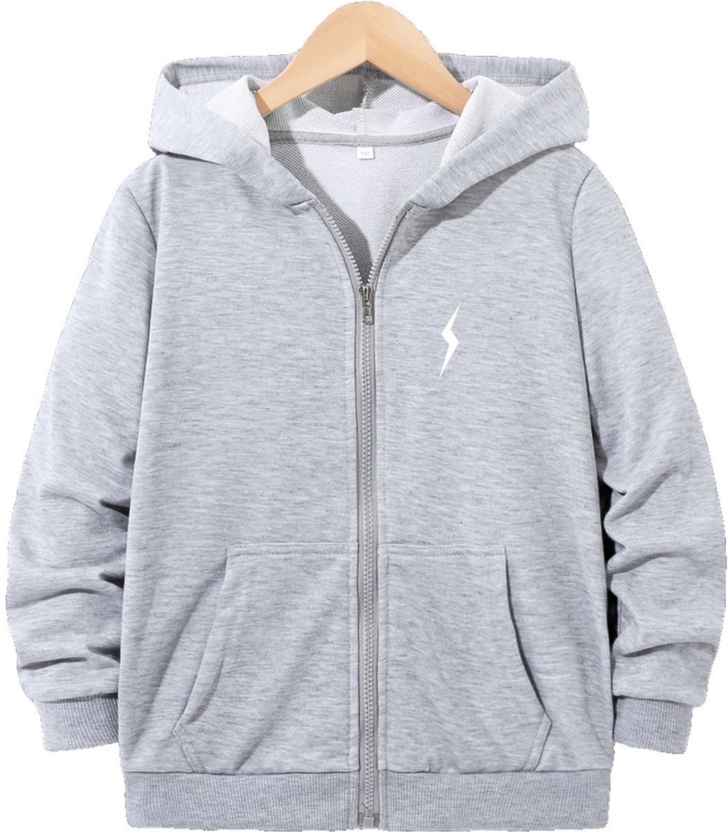 Currero Vest Meisjes Met Rits Sweater Meisje Cardigan Gebreid Sweaters Hoodie Warme Trui Lange Mouw 13-14 Jaar Grijs